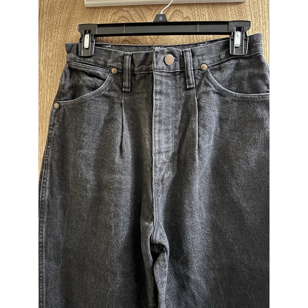 Vintage Wrangler Black Denim Jeans Women's Size 11 34" Long Made In USA Western - Picture 3 of 10